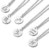 Zodiac Choker Necklace Constellations Silver Hollow 12 Signs