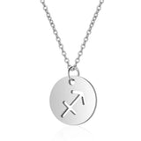 Zodiac Choker Necklace Constellations Silver Hollow 12 Signs