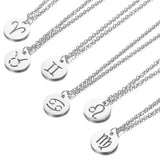 Zodiac Choker Necklace Constellations Silver Hollow 12 Signs