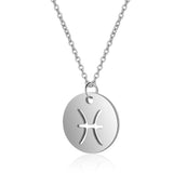 Zodiac Choker Necklace Constellations Silver Hollow 12 Signs