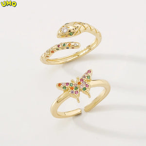 Zr0011 Butterfly Snake Element Micro Inlaid Ring