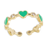 Love Ring Minority Oil Dripping Zircon Ring Hand Decoration