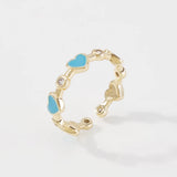 Love Ring Minority Oil Dripping Zircon Ring Hand Decoration