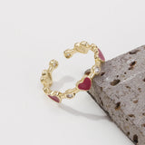 Love Ring Minority Oil Dripping Zircon Ring Hand Decoration