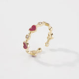 Love Ring Minority Oil Dripping Zircon Ring Hand Decoration