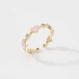 Love Ring Minority Oil Dripping Zircon Ring Hand Decoration