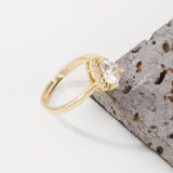 Zr0064 Water Drop Zircon Ring, Adjustable