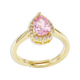 Zr0064 Water Drop Zircon Ring, Adjustable