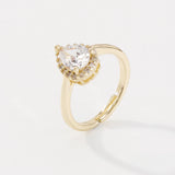 Zr0064 Water Drop Zircon Ring, Adjustable