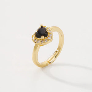 French Romantic Love Zircon Ring Sweet Open Ring