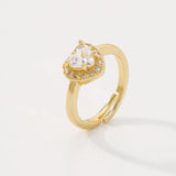 French Romantic Love Zircon Ring Sweet Open Ring