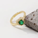 French Romantic Love Zircon Ring Sweet Open Ring