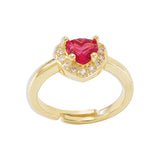 French Romantic Love Zircon Ring Sweet Open Ring