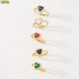 French Romantic Love Zircon Ring Sweet Open Ring