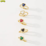 French Romantic Love Zircon Ring Sweet Open Ring