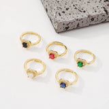 French Romantic Love Zircon Ring Sweet Open Ring