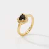 French Romantic Love Zircon Ring Sweet Open Ring