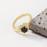 French Romantic Love Zircon Ring Sweet Open Ring