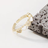 Zr0078 Geometric Oil Drop Micro Inlaid Hand Ornament Adjustable Ring