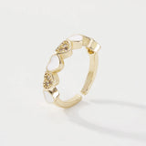 Zr0078 Geometric Oil Drop Micro Inlaid Hand Ornament Adjustable Ring