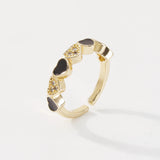 Zr0078 Geometric Oil Drop Micro Inlaid Hand Ornament Adjustable Ring