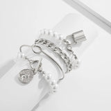 Women's Multi-Layer Pearl Bracelet Set