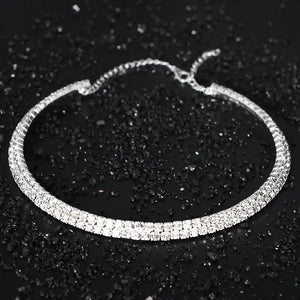 Crystal Row Collar Necklace for Women