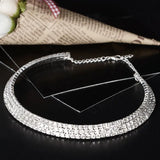Crystal Row Collar Necklace for Women