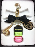 Eiffel Tower Macaron Cake Keychain Charm Car Keychain