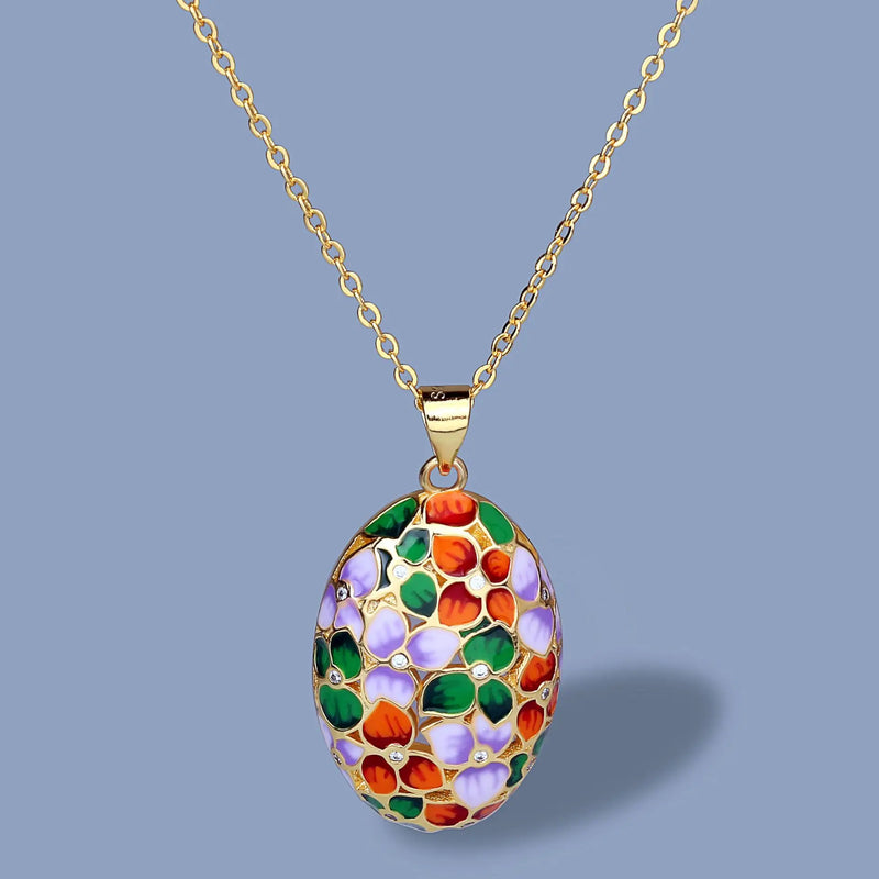 Colorful Small Flowers Necklace Epoxy Enamel 925 Silver Pendant
