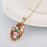 Colorful Small Flowers Necklace Epoxy Enamel 925 Silver Pendant