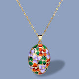 Colorful Small Flowers Necklace Epoxy Enamel 925 Silver Pendant