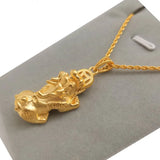 Sand Men's Coins Large Pixiu Pendant 24k Gold-plated Jewelry