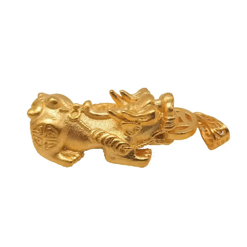 Sand Men's Coins Large Pixiu Pendant 24k Gold-plated Jewelry