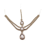 Crystal Water Drop Pendant Hair Chain Headdress Zircon Wedding Eyebrow Chain