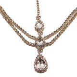 Crystal Water Drop Pendant Hair Chain Headdress Zircon Wedding Eyebrow Chain