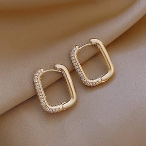 Water Drop Pendant Ear Line Metal Hoop Earrings for Women