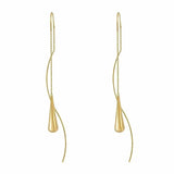 Water Drop Pendant Ear Line Metal Hoop Earrings for Women