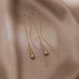 Water Drop Pendant Ear Line Metal Hoop Earrings for Women