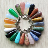 Mixed Stone Long Water Drop Shape Pendants for Jewelry Making 50pcs/lot