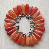 Mixed Stone Long Water Drop Shape Pendants for Jewelry Making 50pcs/lot