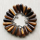 Mixed Stone Long Water Drop Shape Pendants for Jewelry Making 50pcs/lot