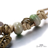 Adjustable Knot Bracelet Leaf Flower Ethnic 99 S0530