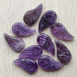 Amethyst Angel Wings Pendants for Jewelry Making 8pcs
