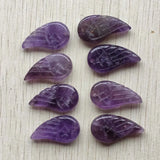 Amethyst Angel Wings Pendants for Jewelry Making 8pcs