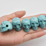 6pcs Turquoise Skull Charms Pendants for Jewelry Making