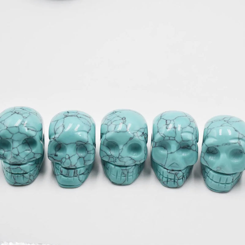 6pcs Turquoise Skull Charms Pendants for Jewelry Making