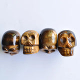 Tiger Eye Stone Skull Charms Pendants for Jewelry Making 4pcs