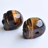Tiger Eye Stone Skull Charms Pendants for Jewelry Making 4pcs