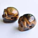 Tiger Eye Stone Skull Charms Pendants for Jewelry Making 4pcs